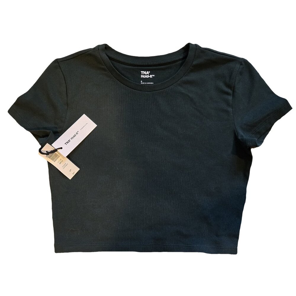 NWT Aritzia TNA CHILL Ortiz Crew Neck Scarab Green S